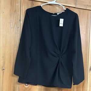 LOFT Black Twist Detail Blouse